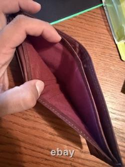 Brown Bi-Fold Wallet Genuine Leather, Made in USA Hand Made By Brand 64 In Texas