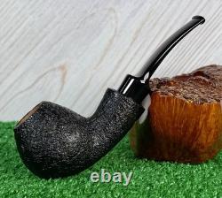 Buckeye Pipes UNSMOKED Large Bent Brandy, Hand Made, USA Black, Blast Finish