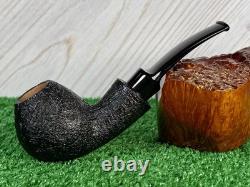 Buckeye Pipes UNSMOKED Large Bent Brandy, Hand Made, USA Black, Blast Finish