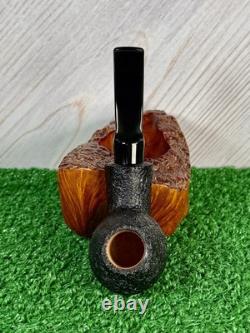 Buckeye Pipes UNSMOKED Large Bent Brandy, Hand Made, USA Black, Blast Finish