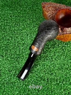 Buckeye Pipes UNSMOKED Large Bent Brandy, Hand Made, USA Black, Blast Finish