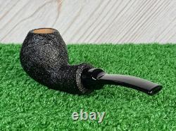 Buckeye Pipes UNSMOKED Large Bent Brandy, Hand Made, USA Black, Blast Finish