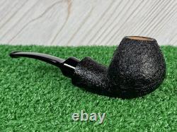Buckeye Pipes UNSMOKED Large Bent Brandy, Hand Made, USA Black, Blast Finish