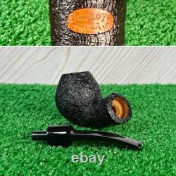 Buckeye Pipes UNSMOKED Large Bent Brandy, Hand Made, USA Black, Blast Finish