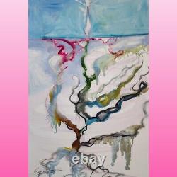 CRAMOLINI vibrant Seaweed ORIGINAL Oil Painting &charcoal ART NOTpRINT FREE SHIP