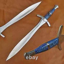 CUSTOM HANDMADE 24 D2 TOOL STEEL HUNTING SURVIVAL GREEK XIPHOS SWORD WithSHEATH