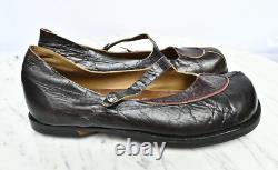 CYDWOQ Hand Made in USA Brown Leather Mary Janes Casual Shoes Womens Sz 37 US 7