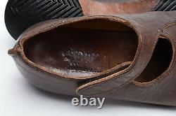 CYDWOQ Hand Made in USA Women's Sz 38 Brown Leather Mary Jane Loafers Shoes