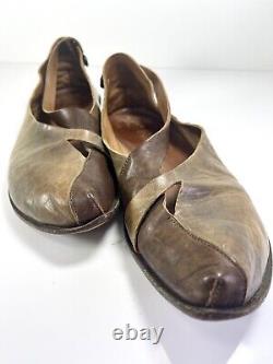 CYDWOQ Vintage Hand Made In USA leather wrap 2 Tone Shoes