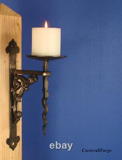 Candle Wall Sconce Forged Medieval Hand Made USA