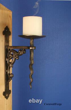 Candle Wall Sconce Forged Medieval Hand Made USA