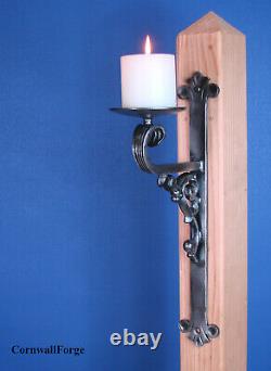 Candle Wall Sconce Forged Wrought Iron Medieval Hand Made USA