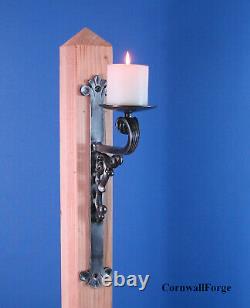 Candle Wall Sconce Forged Wrought Iron Medieval Hand Made USA