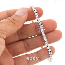 Certified IJS1 5.00Ct Round Natural Diamond 14K White Gold Women Tennis Bracelet