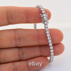Certified IJS1 5.00Ct Round Natural Diamond 14K White Gold Women Tennis Bracelet