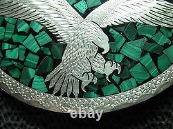 Champions Eagle Belt Buckle! Vintage! Rare! Hand Made! 1983! Usa! Green Stone