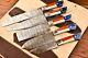 Chef Set Hand Forged Damascus Steel Usa Flag Handle Rare Chef Set 5 Pieces
