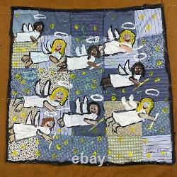 Chris Clark Folk Art Original Signed 2001 Hand Painted Hand Made Quilt 29x29