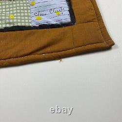Chris Clark Folk Art Original Signed 2001 Hand Painted Hand Made Quilt 29x29