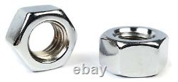 Chrome Plated Steel Hex Finish Nuts USA Made Hex Nuts #10 through 5/8