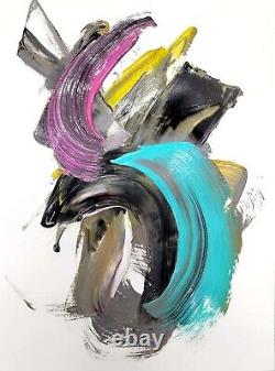 Corbellic Abstract Expressionism 12x9 Explode Original Contemporary Fine Art