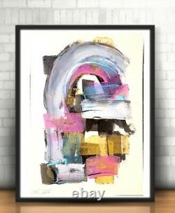 Corbellic Abstract Expressionism 12x9 Original Rainbow Collectible Contemporary