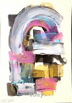 Corbellic Abstract Expressionism 12x9 Original Rainbow Collectible Contemporary