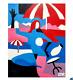 Corbellic Cubism 16x20 Salt Sea Summer Expressionism Original Canvas Art Decor