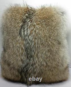 Coyote Fur Pillow Real Full Skin fur cushion made in USA insert included