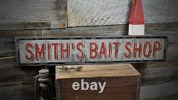 Custom Bait Shop Sign Rustic Hand Made Vintage Wooden Sign