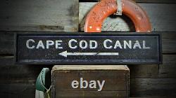 Custom Cape Cod Canal Arrow Sign Rustic Hand Made Vintage Wooden