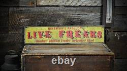 Custom Carnival Freak Show Sign Rustic Hand Made Vintage Wooden