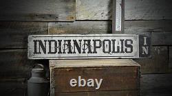 Custom City & State Sign Distressed Rustic Hand Made Vintage Wooden