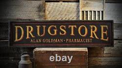 Custom Drugstore Pharmacist Sign Rustic Hand Made Vintage Wooden