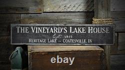 Custom Family Lake House Sign Rustic Hand Made Vintage Wooden
