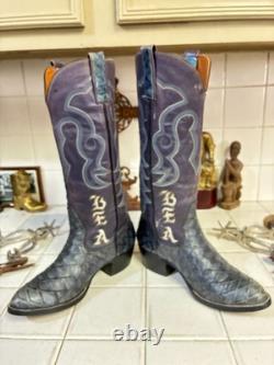 Custom HAND MADE IN Lavender Blue WESTERN DANCEHALL RODEO RANCH Boots USA 6 B