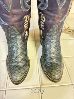Custom HAND MADE IN Lavender Blue WESTERN DANCEHALL RODEO RANCH Boots USA 6 B