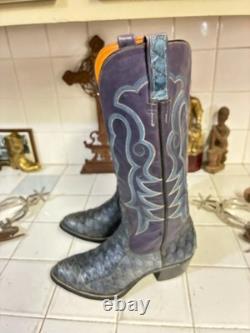 Custom HAND MADE IN Lavender Blue WESTERN DANCEHALL RODEO RANCH Boots USA 6 B