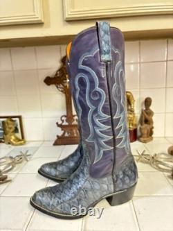 Custom HAND MADE IN Lavender Blue WESTERN DANCEHALL RODEO RANCH Boots USA 6 B