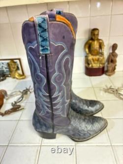 Custom HAND MADE IN Lavender Blue WESTERN DANCEHALL RODEO RANCH Boots USA 6 B