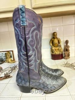 Custom HAND MADE IN Lavender Blue WESTERN DANCEHALL RODEO RANCH Boots USA 6 B
