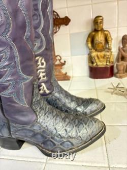 Custom HAND MADE IN Lavender Blue WESTERN DANCEHALL RODEO RANCH Boots USA 6 B
