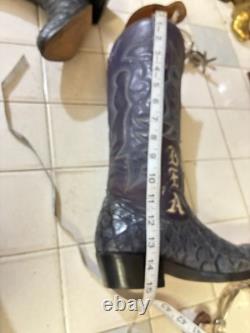 Custom HAND MADE IN Lavender Blue WESTERN DANCEHALL RODEO RANCH Boots USA 6 B
