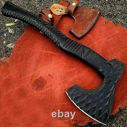Custom Hand Forged Carbon Steel Viking Axe with Rose Wood Camping, Hatch Axe USA