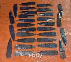 Custom Hand Made Damascus Steel 4'' Blank Blade Skinner USA Knives (lot Of 20)