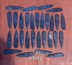 Custom Hand Made Damascus Steel 4'' Blank Blade Skinner USA Knives (lot Of 20)