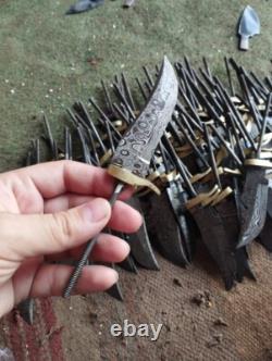 Custom Hand Made Damascus Steel 6'' Blank Blade Skinner USA Knives (lot Of 20)