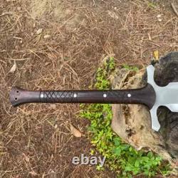 Custom Handmade Carbon Steel Blade Celtic Leaf Sword Hunting Sword Camping