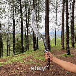 Custom Handmade Carbon Steel Blade Survival Khopesh Sword Hunting Sword Camping
