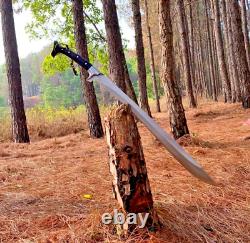 Custom Handmade Carbon Steel Blade Tactical Machete Sword Hunting Sword Camping
